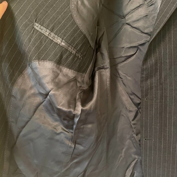 Brooks Brothers 2 Button Blazer Sport Coat 44R Gray Pinstripe Wool Stretch - Picture 5 of 6